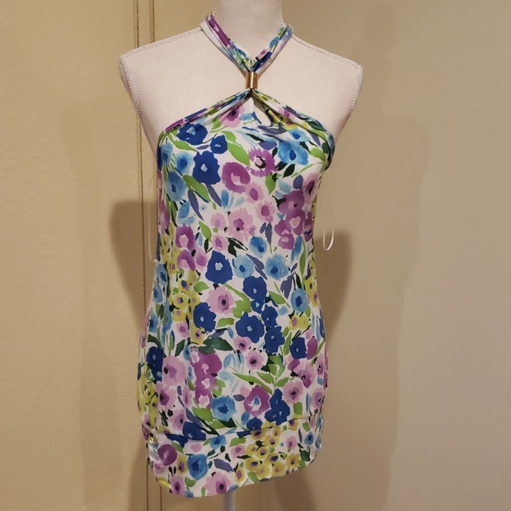 Pretty  Express  NWT floral  halter  top Sz S